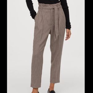 H&M Paper-bag Houndstooth Pants